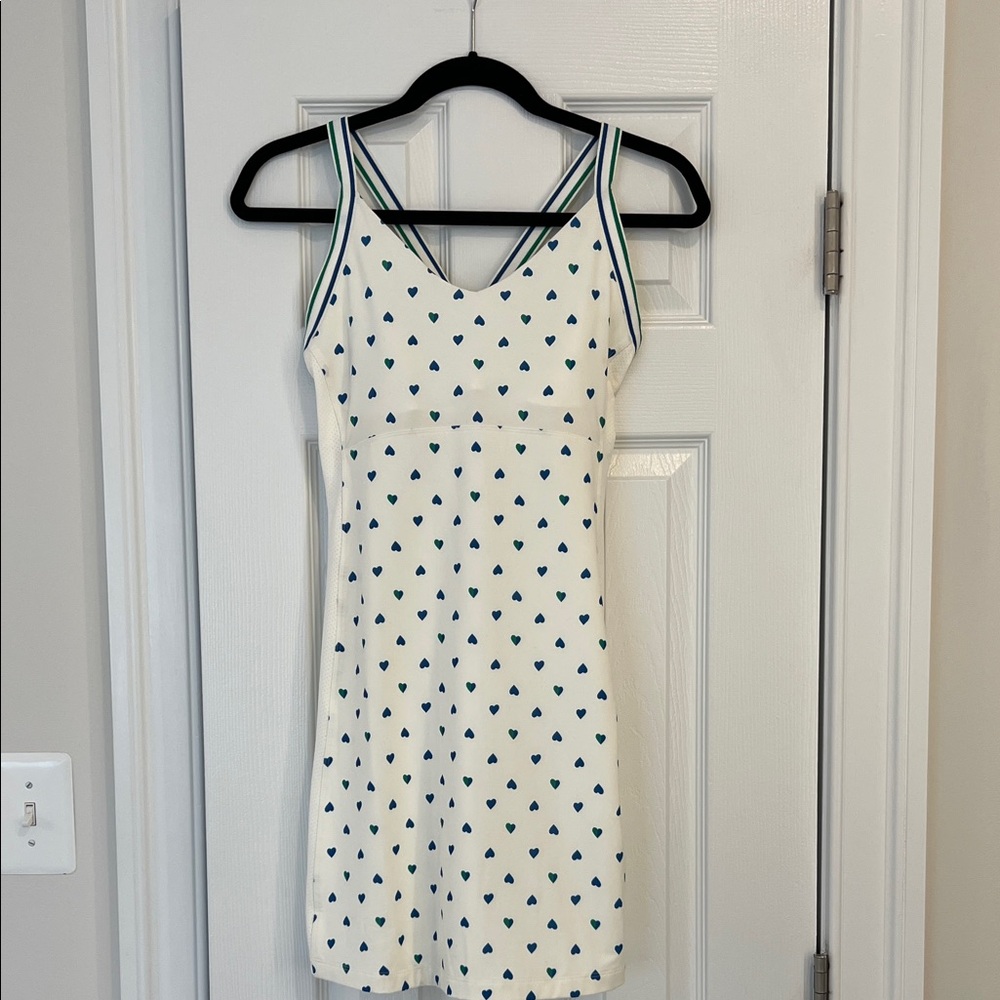 Elegant White and Blue Patterned Dress